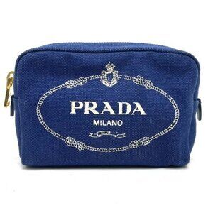PRADA 1NA021 Logo print Canapa Cosmetics Pouch accessory case Pouch